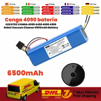100 % neuer 6500 mAh Li-Ionen-Akku für CECOTEC CONGA 4090 4490 4690 4590 Roboter-Staubsauger 14,4 V 18650 4S2P Akkus Image
