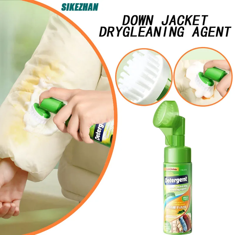 Trockenreinigungsspray für Daunenjacken, Downwear-Reinigungsmittel, Trockenreiniger, Ölfleckenentferner, Reinigungsflüssigkeit für Daunenjacken, Kleidungsschaum Image