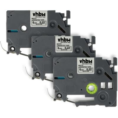 Vhbw - 3x Schriftband-Kassette kompatibel mit Brother pt D600VP, P700, H100LB, H100R, E100, E100VP