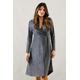 Wallis Womens Occasion Glitter Jersey Wrap Midi Dress - Black & Silver - Size 14 UK | Wallis Sale | Discount Designer Brands