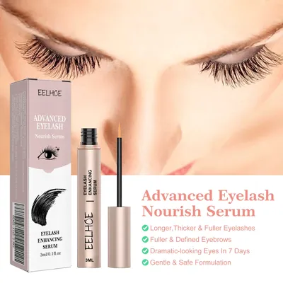 Eelhoe 3ml Eyelash Growth Serum Strengthen Eye Lash Curl Lengthening Makeup Enhancer Lash Eyebrow