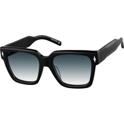 Zenni Square Rx Sunglasses Black Plastic Full Rim Frame
