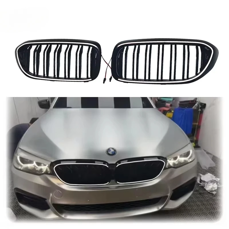 2017 bis 2020 für BMW 5er G30 G31 520i 530i 540i Ersatz-LED-Licht vorne Kühlergrill Nierenstoßstange OEM-Haubengitter Image