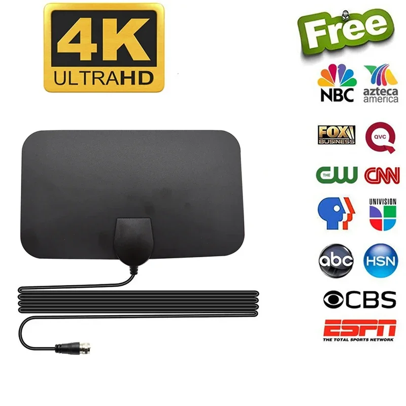 1080P 4K 13ft Kabel 50 Meilen Reichweite TV-Antenne Digitale HD-Antenne Indoor HDTV 1080P 4K 13ft Kabel DVB-T2 Lokale Kanalübertragung Image