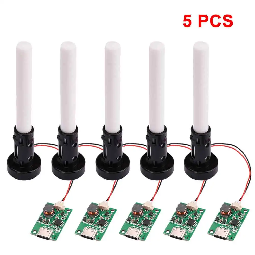 1PCC 5/10PCS DC5V USB Ultraschall Vernebler Luftbefeuchter Vernebler Fahrer Modul Mini Luftbefeuchter Diy Kit Typ-C mit Zerstäuber Blatt Image