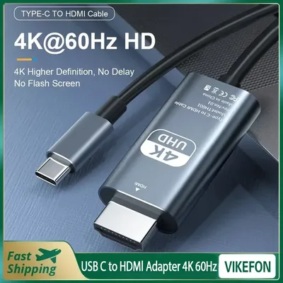 4K 60 Hz HD-Video-Konvertierungskabel Typ C zum HDMI-Kabel mit gleichem Bildschirm, TV-Computer, 2 Meter geflochtenes Bildschirmprojektionskabel Image