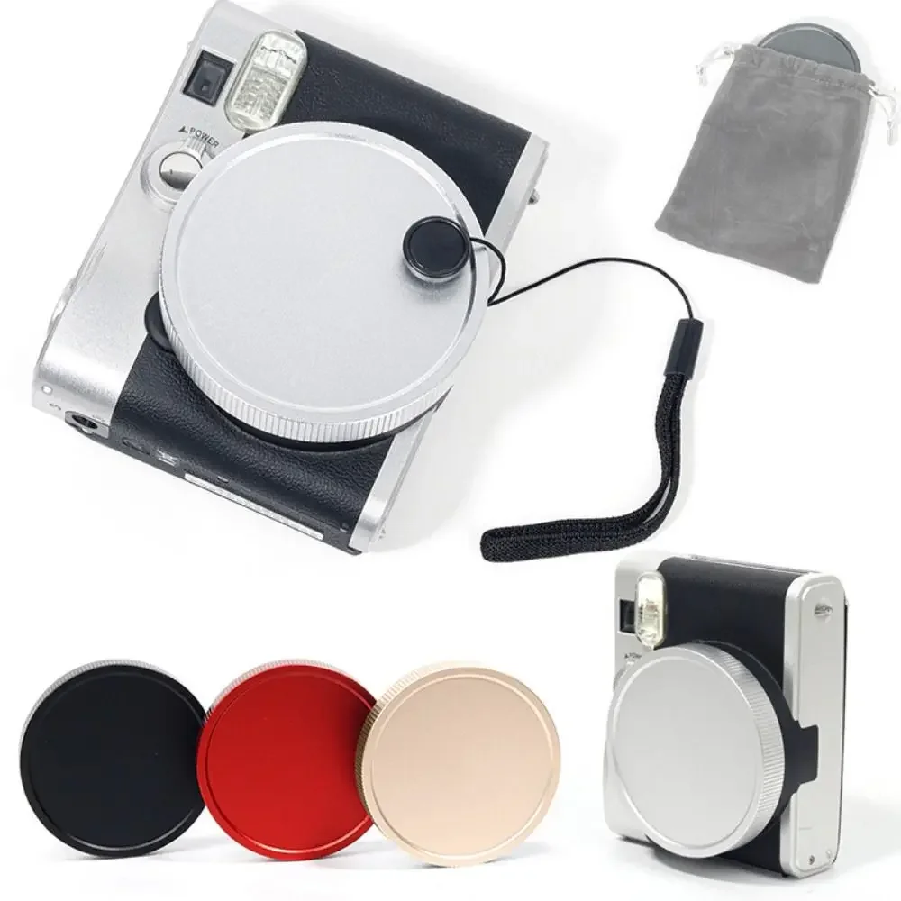 Aluminium legierung Sofort bild kamera Objektiv abdeckung für Fujifilm Instax Mini 90 wasserdichte staub dichte Len Caps Anti Lost Kamera Zubehör