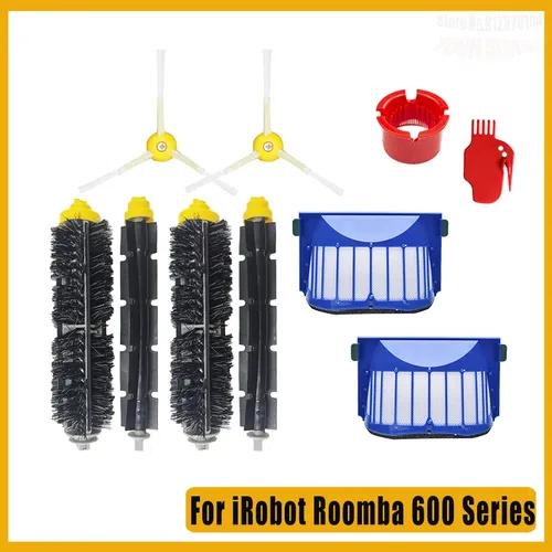 Kit de remplacement pour aspirateur iRobot Roomba série 675 650 690 600, brosse latérale en poils, filtre HEPA, accessoires, pièces de rechange