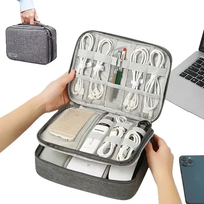 Tragbare digitale Aufbewahrungstasche, wasserdicht, digital, USB, Datenleitung, Ladegerät, Stecker, Reisekabel, elektronisches Zubehör, Organizer, Tasche, Box