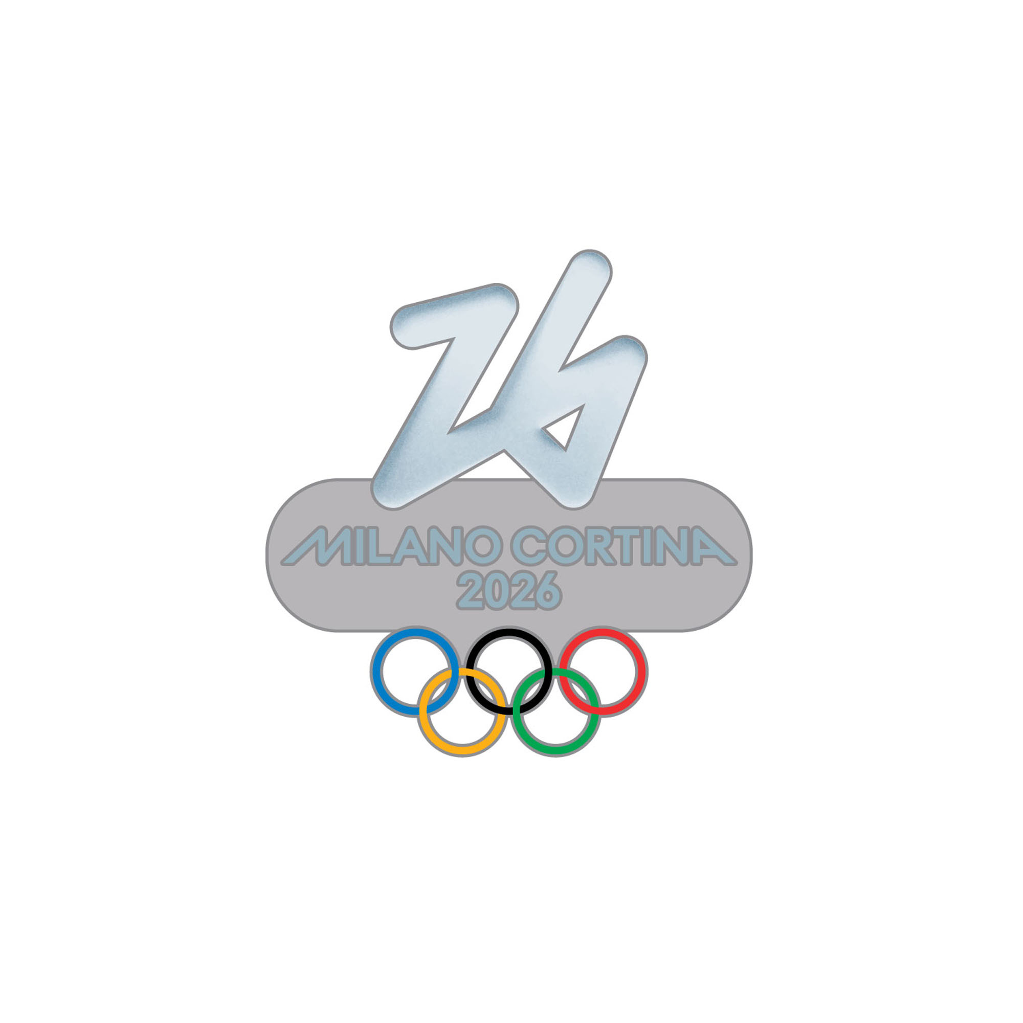 Milano Cortina 2026 Olympische Spiele Hologramm-Anstecker mit ausgeschnittenem Logo Image