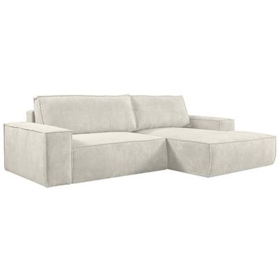 Ecksofa mit Schlaffunktion - Ecke Rechts - Cord - Beige - amelia Image