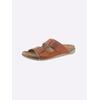 Pantolette FISCHER, Damen, Gr. 39, braun (camel), Textil, Lederimitat, Schuhe