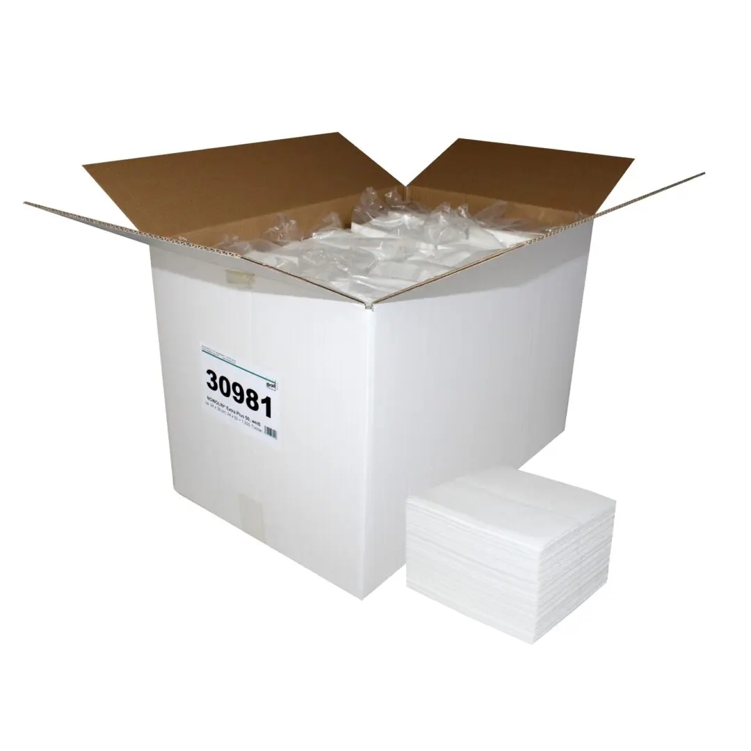 NOWOLIN® Extra Plus 50, Universaltücher, feine Lochstruktur, weiß, 60 % Viskose, 40 % Polyester, ca. 34x38 cm, 1.200 Tücher im Karton Image