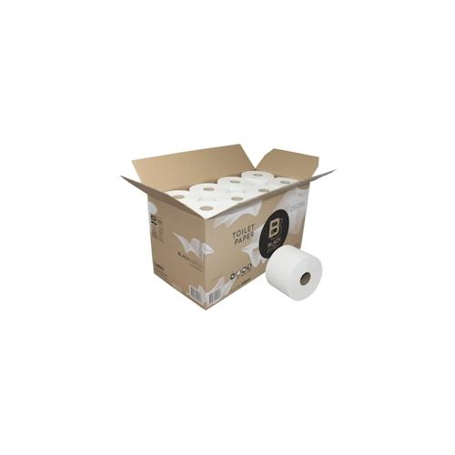 Toilettenpapier BlackSatino, Original Kompaktrolle, weiß, 100 % Recycling, 2-lagig, 712 Blatt, 24 Rollen im Karton #313840