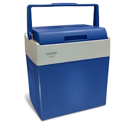Briebe Tragbare Elektrische Kühlbox, 28 Liter, 12V für Auto und 220V, CF1153BLU, Blau, 55W Image