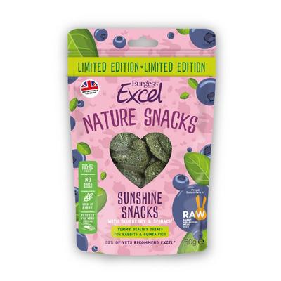 3x60g Blueberry & Spinach Sunshine Snacks Burgess Excel Rabbit and Guinea Pig Treats