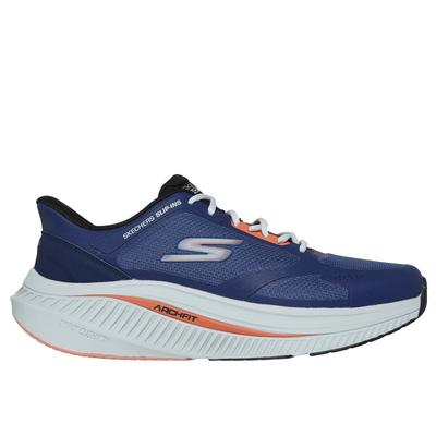 Skechers Men's Slip-ins: GO WALK Max Cushioning Arch Fit - Jaylen Sneaker|Size 11.0 Extra Wide|Navy/Orange|Synthetic/Textile|Vegan|Machine Washable