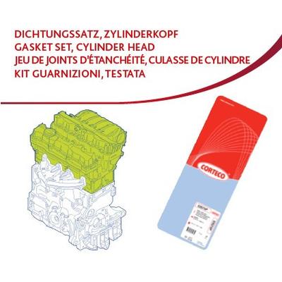 CORTECO Dichtungssatz, Zylinderkopf links mit Ventilschaftabdichtung für BMW 83403400