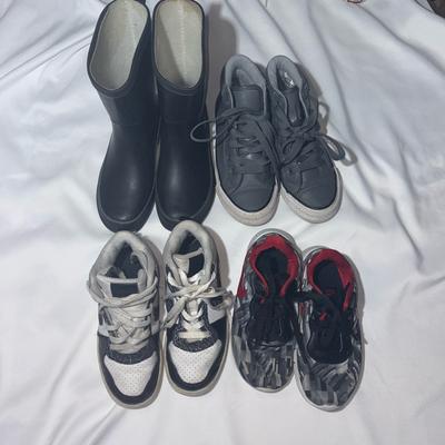 Nike Shoes | 4 Piece Size 13c Boys Shoes, Nike Shoes, Converse Shoes, Boys Rain Boots, | Color: Black/Gray/Red/White | Size: 13b