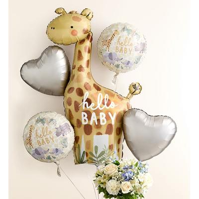 1-800-Flowers Flower Delivery Sweet Baby Boy Arrangement W/ Hello Baby Balloon Bouquet Medium