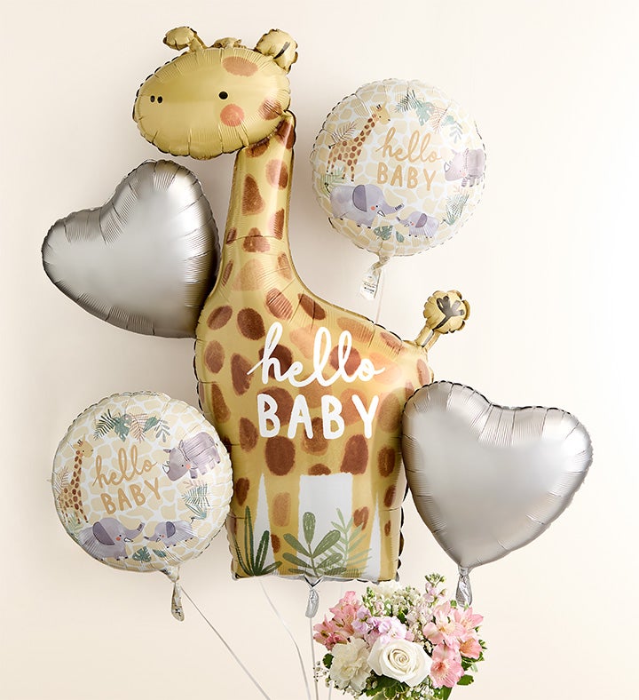 1-800-Flowers Flower Delivery Sweet Baby Girl Arrangement W/ Hello Baby Balloon Bouquet Small