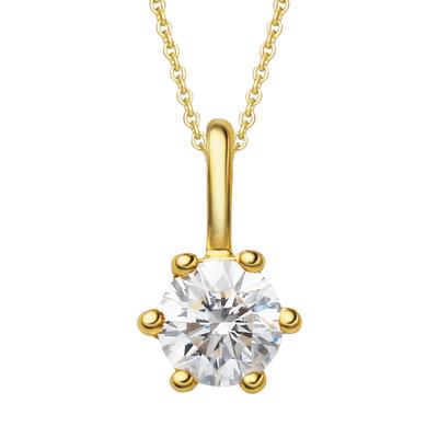 Ketten-Anhänger ONE ELEMENT "0.1 ct Diamant Brillant Anhänger aus 585 Gelbgold", gold, Schmuckanhänger, Damen, 0.1 ct, G