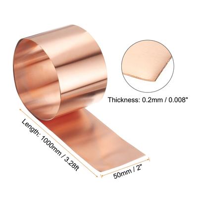 2pcs Copper Sheet Roll 0.1mm Thick Copper Flashing Strip