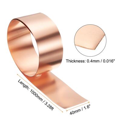 2pcs Copper Sheet Roll 0.1mm Thick Copper Flashing Strip