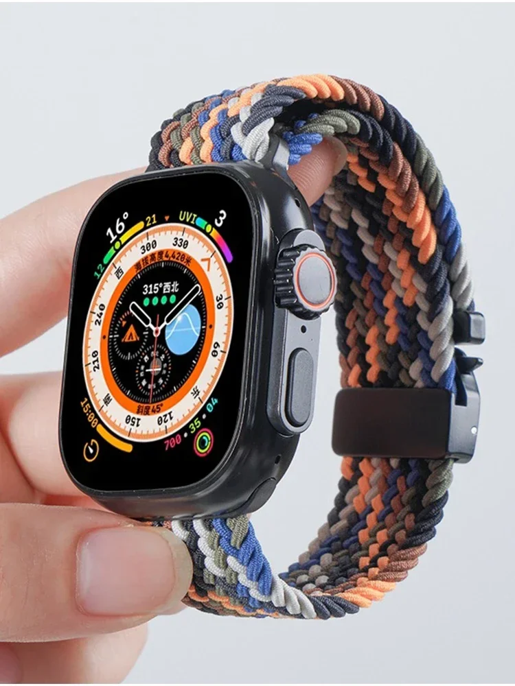 Geflochtene Armbänder für Apple Watch Band 46 mm 44 mm 45 mm 42 mm 40 mm 38 41 mm Ultra 2 49 mm Schnalle iWatch Serie 10 9 SE 8 7 6 5 4 Armband Image