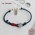 La Monada Zodiaco Mucca BOX Filo Rosso Per La Mano Bracciale In Argento Sterling 925 Filo Rosso Corda Braccialetti Per Le Donne Argento 925