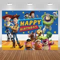 Disney Toy Story Buzz Lightyear Woody Photo toile de fond garçons enfants fête d'anniversaire décoration fournitures maison décoration murale affiche bannière