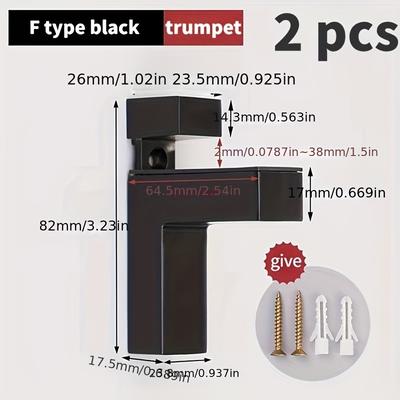 TEMU 2pcs Zinc Alloy - Thickened F-shaped , Bathroom Shelves, Thickened -of- Image