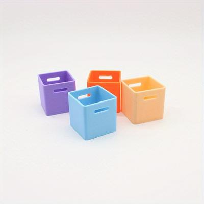 TEMU Four-piece Miniature Dollhouse Storage Box - 1:12 Scale, Options With Display And Organizer Compartments, Suitable For Collectors Aged 14+