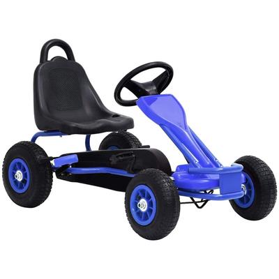 Pedal Go-Kart mit Luftreifen Blau Vidaxl Image