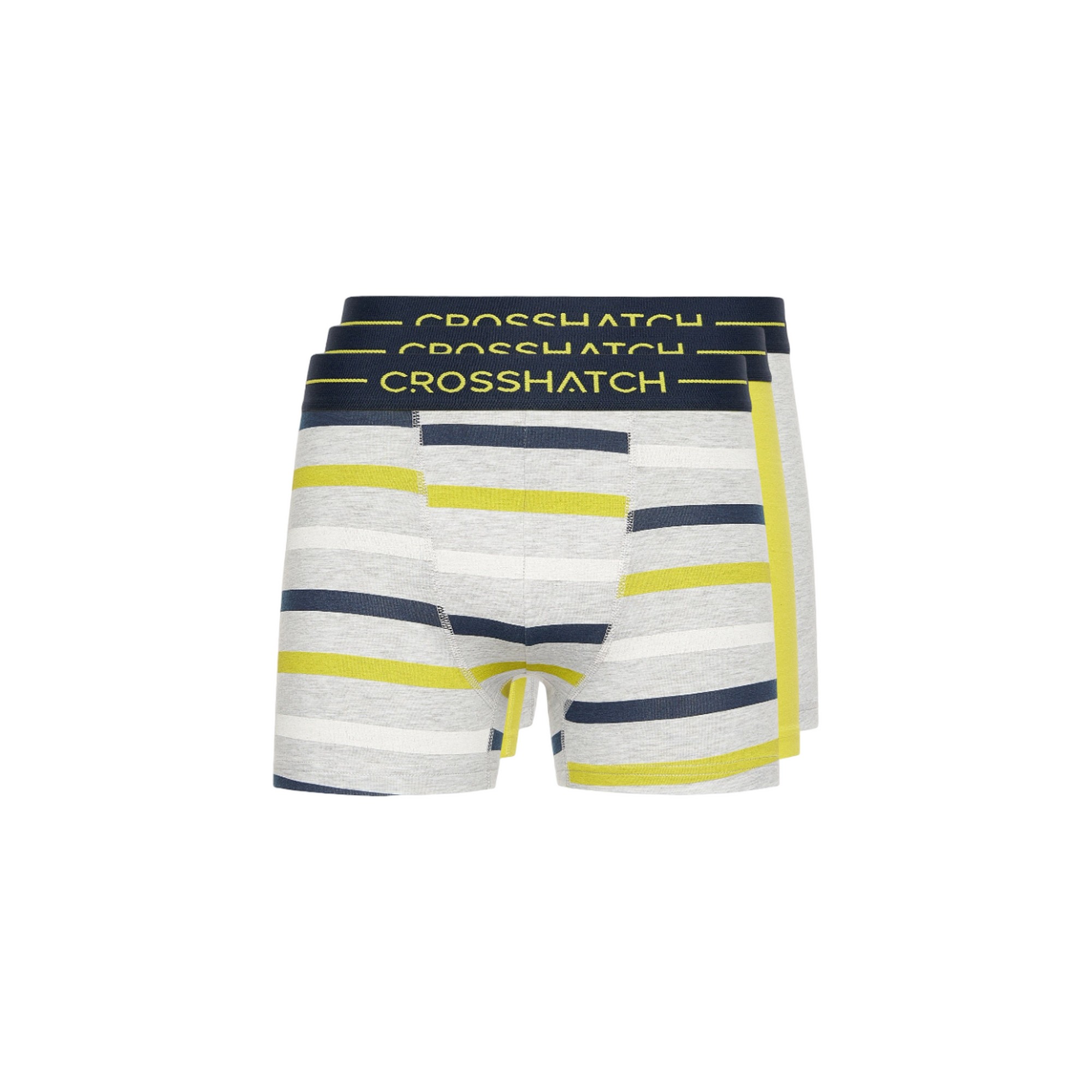 Crosshatch - "Warbler" Boxershorts für Herren(3er-Pack) (Gelb/Grau/Marineblau) Image