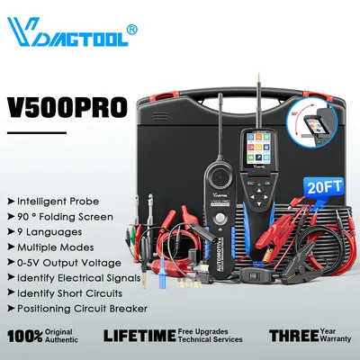 VDIAGTOOL V500 PRO Circuit Probe Tester Auto Car Battery Tester Kit 2in1 Electrical Diagnostic Tool Car Breaker Finder Avometer