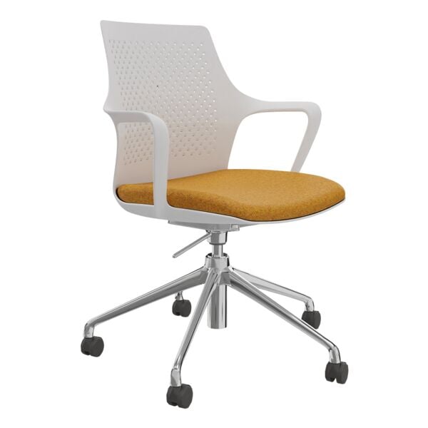 fm Büromöbel Mehrzweckstuhl »Eta« höhenverstellbar auf Rollen orange, 70x47.5x70 cm Image