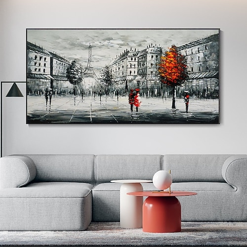 handgemaltes Landschaftsgemälde „Pariser Wunder" auf Leinwand – handgemalte moderne impressionistische Ölgemälde, bildende Kunst für die Dekoration von Wohnzimmer und Schlafzimmer Image