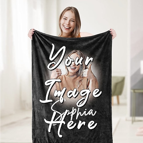 Individuelle Decken mit Fotos Personalisierte Geschenke für Paare Angepasste Fotodecke Ich liebe dich Geschenke Geburtstagsgeschenk für Frau Mann Freundin Freund Image
