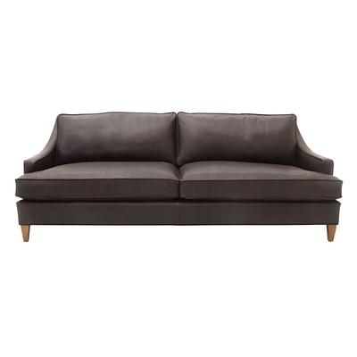 Cameron Leather Sofa - Chocolate Leather, Walnut - Ballard Designs