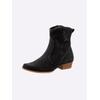 Stiefelette HEINE, Damen, Gr. 39, schwarz, Leder, Veloursleder, modisch, Schuhe Ankleboots Cowboy-Stiefelette
