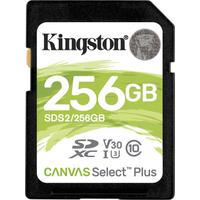 KINGSTON Speicherkarte Canvas Select Plus SD 256GB, schwarz, 256 GB, Speicherkarten