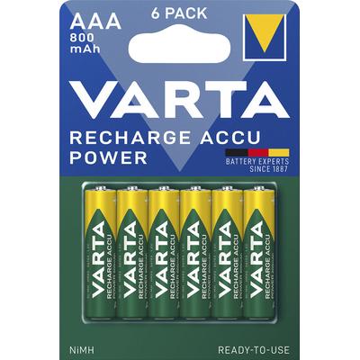 VARTA Akku-Packs "Recharge Accu Recycled AAA 800 mAh", gelb (gelb, grün), 1,2 V 800mAh, Akkumulatoren Image