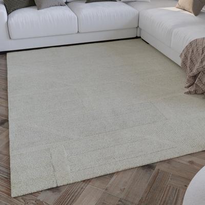 Wollteppich WECON HOME "Hamptons FIVETEEN", beige (creme weiß), B:200cm H:15mm L:300cm, Schurwolle, Teppiche, Läufer, Schurwolle, Kurzflor, Wohn- & Schlafzimmer, Hoch-Tief-Effekt Image