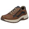 Sneaker RIEKER, Herren, Gr. 43, bunt (braun, dunkelblau), Leder, Lederimitat, sportlich, Schuhe, Halbschuh, Freizeitschuh, Schnürschuh in bequemer Form