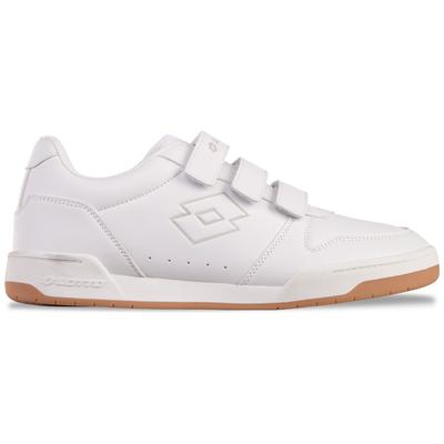 Sneaker LOTTO, Gr. 46, weiß (weiß, leuchtendesgrau), Synthetik, Kunstfaser, clean, sportlich, Schuhe, - mit drei praktischen Klettverschlüssen Image