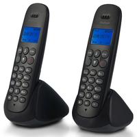 PROFOON Schnurloses DECT-Telefon PDX-320 - DECT-Telefon mit 2 Mobilteilen, schwarz, Stationärtelefone