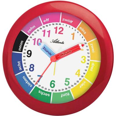 Kinderwecker ATLANTA "Lernwecker, 1265/1", rot, Wecker, Kinder, ideal auch als Geschenk