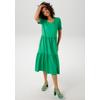 Sommerkleid ANISTON CASUAL, Damen, Gr. 44, N-Gr, grün (smaragdgrün), Single Jersey, Obermaterial: 95% Baumwolle, 5% Elasthan, unifarben, casual, wadenlang, Rundhals, Kurzarm, Kleider, in trendiger Farbpalette