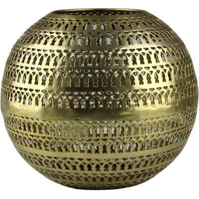 Windlicht AM DESIGN, gold (goldfarben), H:15cm Ø:20cm, Aluminium, Kerzenhalter, aus Aluminium Image